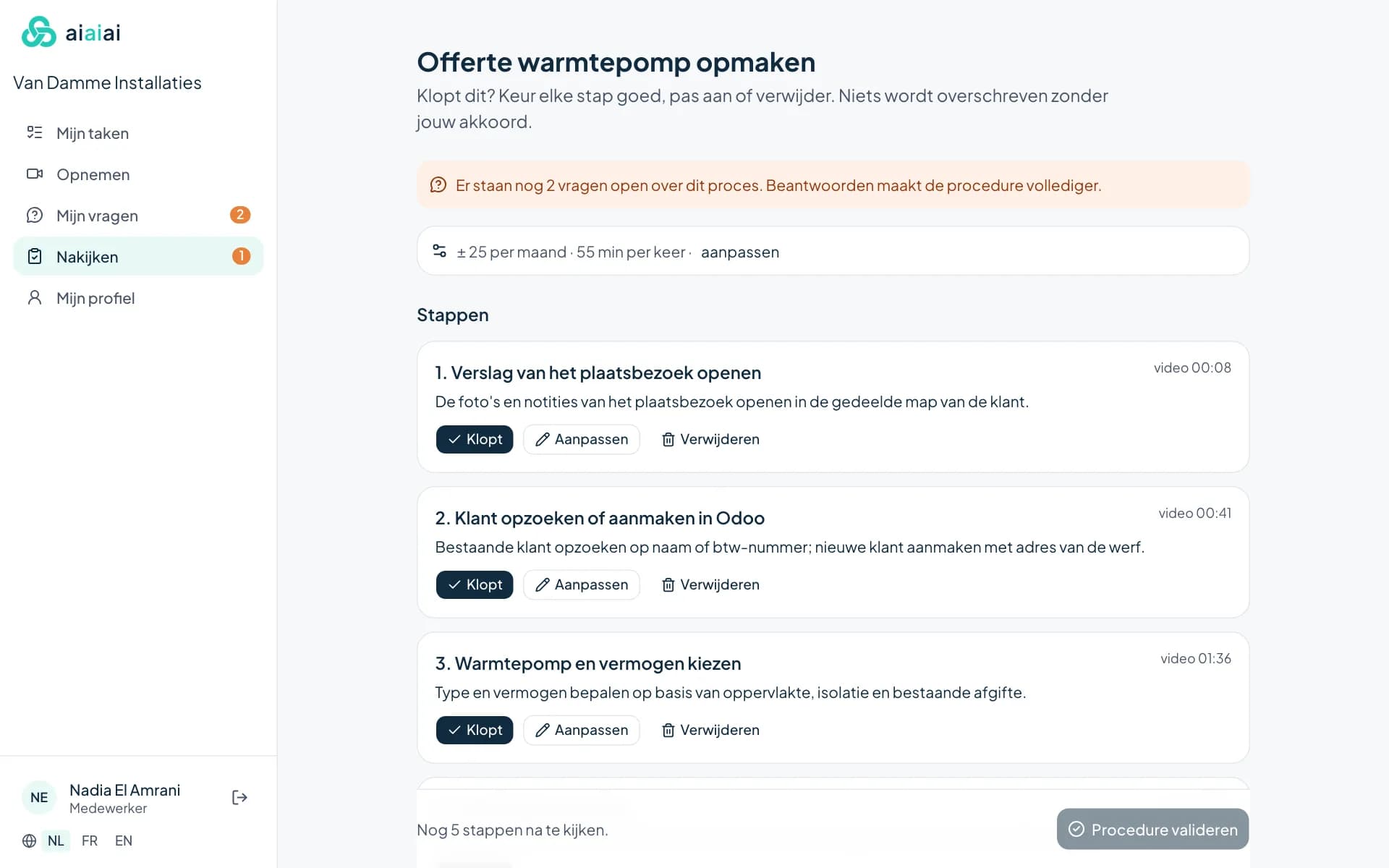 Nakijken en goedkeuren